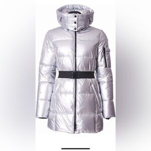 Noize Becka Velvet Hood Belted windprof, water resistant vegan Puffer size XS